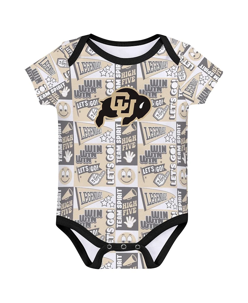 Outerstuff Newborn Black Colorado Buffaloes Sunday Comics 3-Pack Bodysuit Set