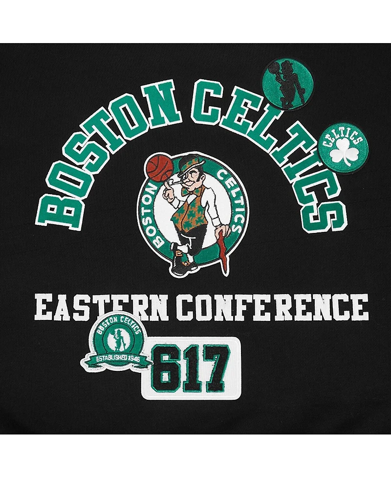 Pro Standard Women's Black Boston Celtics Area Code Cropped Pullover Sweatshirt