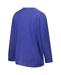Profile Women's Royal Seattle Seahawks Acid Wash Raglan Pullover Sweatshirt