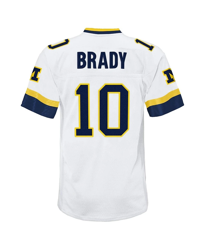 Mitchell & Ness Big Boys and Girls Tom Brady White Michigan Wolverines 1999 College Vault Legacy Jersey