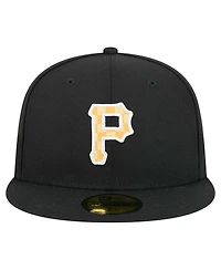 New Era Men's Black Pittsburgh Pirates Checkered Undervisor 59FIFTY Fitted Hat
