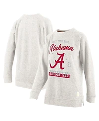 Pressbox Women's Oatmeal Alabama Crimson Tide Plus Comfy Cairo Terry Pullover Sweatshirt