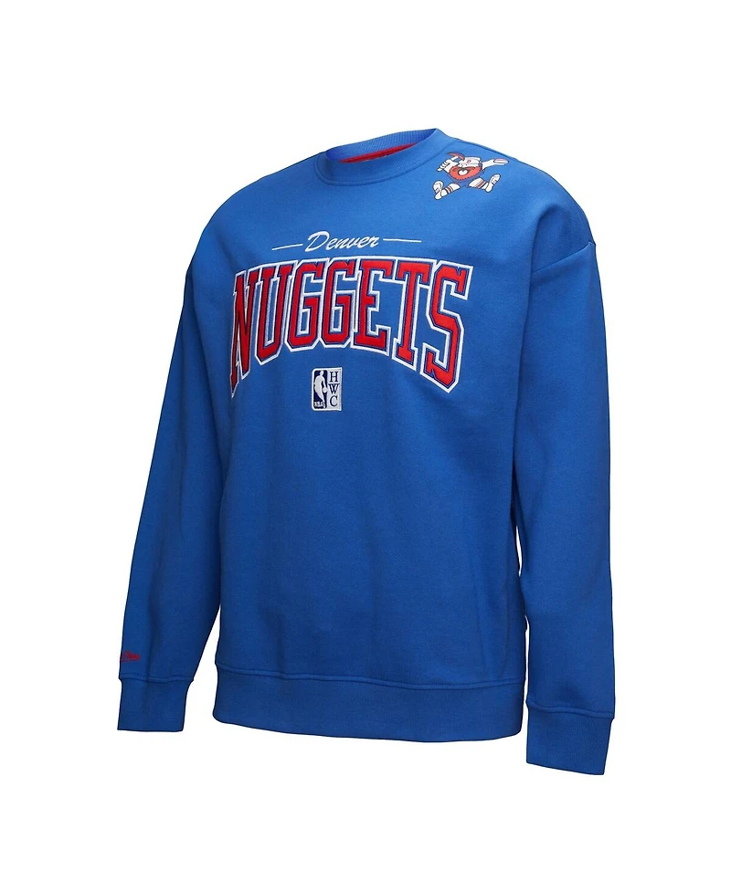 Mitchell & Ness Men's Royal Denver Nuggets Hardwood Classics There Back 2.0 Vintage Pullover Sweatshirt