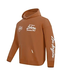 Pro Standard Men's Brown Los Angeles Lakers Paint the City Drop Shoulder Pullover Hoodie