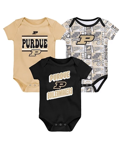Outerstuff Newborn Black Purdue Boilermakers Sunday Comics 3-Pack Bodysuit Set
