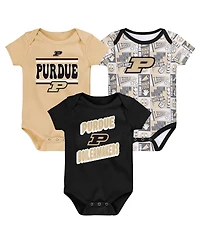 Outerstuff Newborn Black Purdue Boilermakers Sunday Comics 3-Pack Bodysuit Set