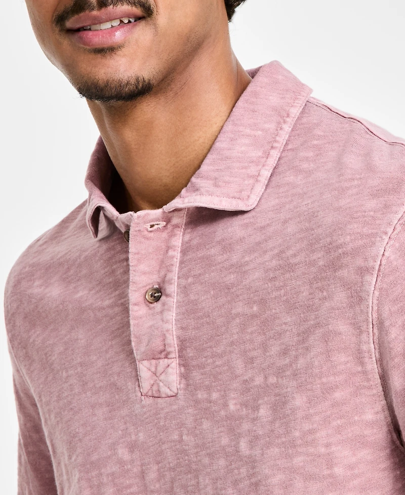 Sun + Stone Men's Regular-Fit Textured Polo Shirt, Created for Macy's