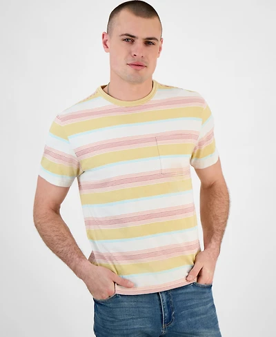 Sun + Stone Men's Regular-Fit Stripe Pocket T-Shirt, Exclusively at Macy's