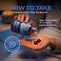 Night Time Fat Burner Gummies, Appetite Suppressant for Weight Loss Gummies, Nobi Nutrition, Raspberry 60ct