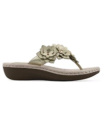 Cliffs by White Mountain Women's Content Floral Wedge Slip-On Sandals