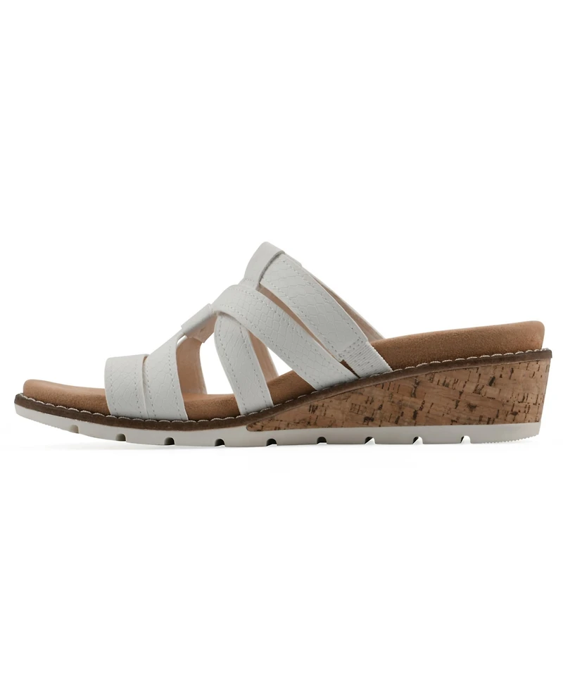 Cliffs by White Mountain Women's Tinisha Wedge Slip-On Sandals