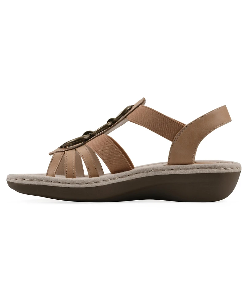 Cliffs by White Mountain Women's Caselyn Wedge Slip-On Sandals