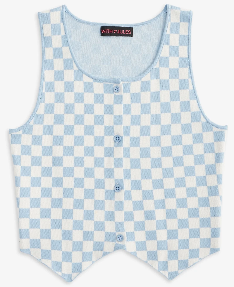 With Jules Big Girl Checkered Vest Top