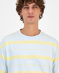 Hugo by Boss Men's Oversized-Fit Crewneck Striped T-Shirt