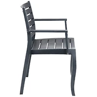Polypropylene Stackable Illias Outdoor Patio Arm Chair