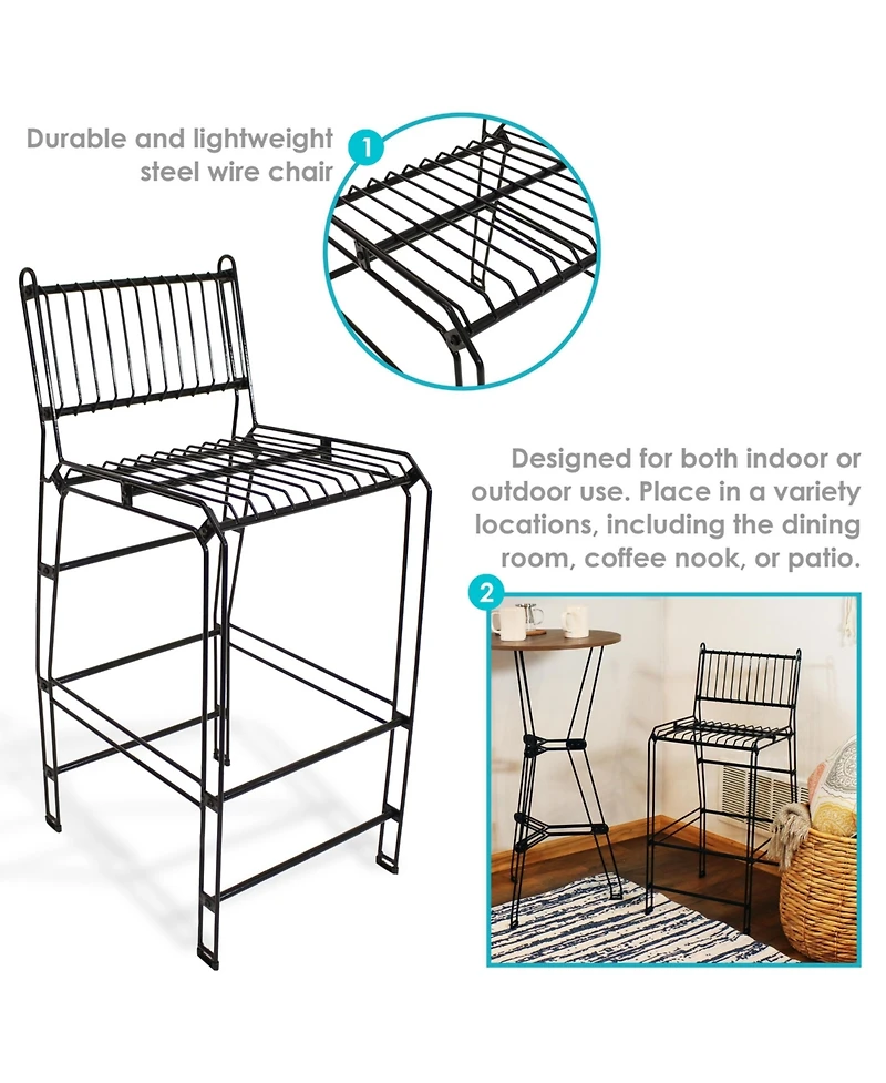 Indoor/Outdoor Furniture Steel Wire Bar-Height Dining Chair