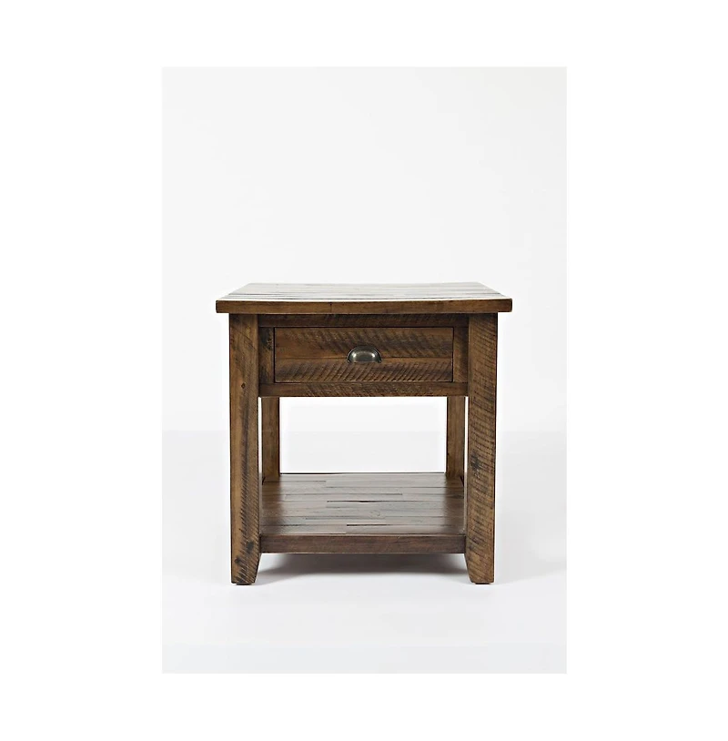 Artisan's Craft Rustic Farmhouse Distressed Solid Wood End Table