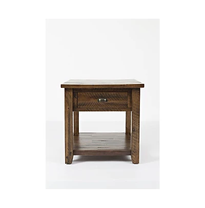 Artisan's Craft Rustic Farmhouse Distressed Solid Wood End Table
