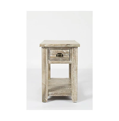 Artisan's Craft Rustic Farmhouse Distressed Solid Wood Chairside Table