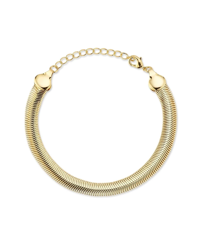 Rachel Zoe Rhodium Plated Snake Chain Bracelet