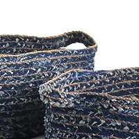 Denim Oval Baskets Set of 2