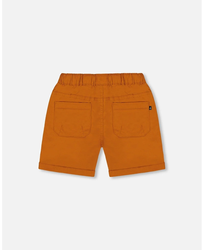 Deux par Deux Toddler Boys Stretch Twill Short Vibrant Orange - Toddler|Child