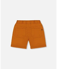 Deux par Deux Toddler Boys Stretch Twill Short Vibrant Orange - Toddler|Child