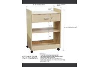 Kings Brand Furniture Dellow Wood Kitchen Cart