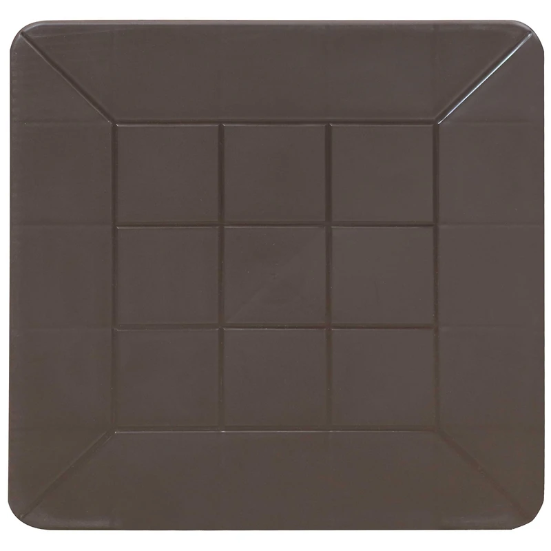 Square Patio Side Table - 16.75" Outdoor End Weather-Resistant Gray Grid Tabletop