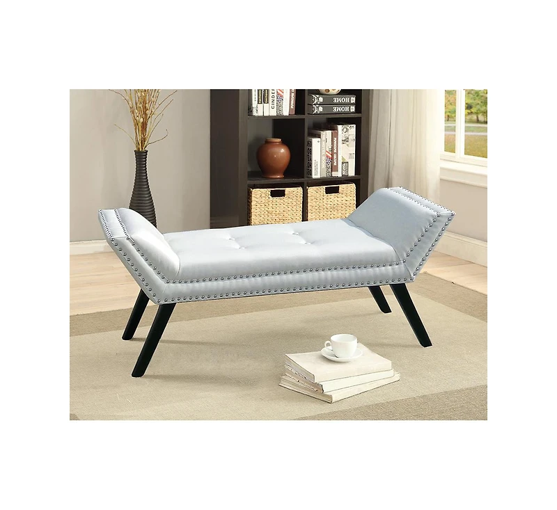 Baxton Studio Tamblin Modern and Contemporary White Faux Leather Upholstered Large Ottoman Seating Bench