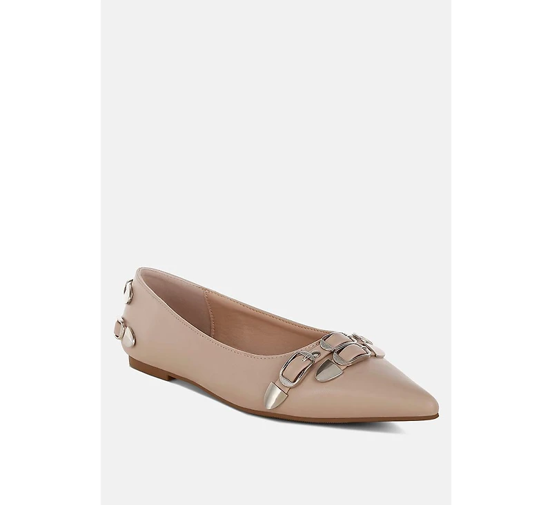 Golini Belt Buckle Detail Ballerinas
