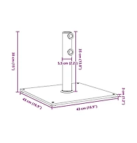 Parasol Base for 1.3"/1.5"/1.9" Poles 37.5 lb Square