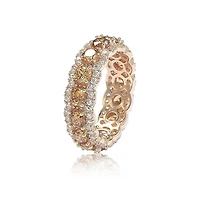 Suzy Levian Sterling Silver Cubic Zirconia French Filigree Eternity Band