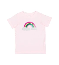 Sweet Wink Toddler Girls Rainbow Sequin Patch Short Sleeve T-Shirt