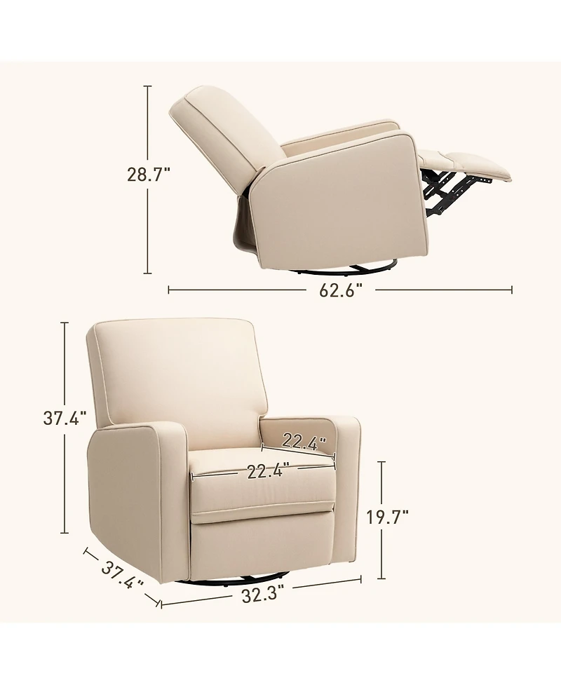 Homcom Manual Recliner Chair, Glider Rocking Chair for Living Room,