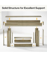 Tribesigns 63" Console Table, Farmhouse 2-Tier Entryway Table with U-Shaped Base, Narrow Long Wood Sofa Behind Couch for Living Room,