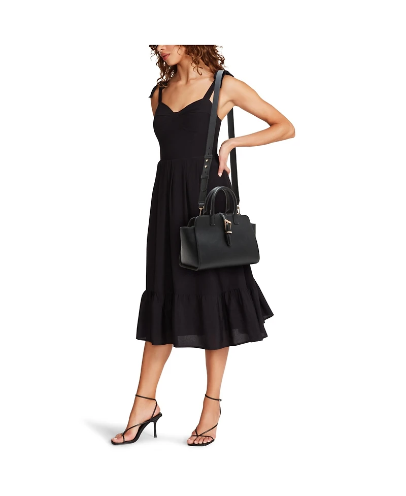 Anne Klein Sculpted Buckle Medium Satchel Bag