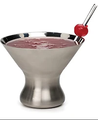 Rsvp International Stemless Stainless Steel Martini Glasses, Set of 2