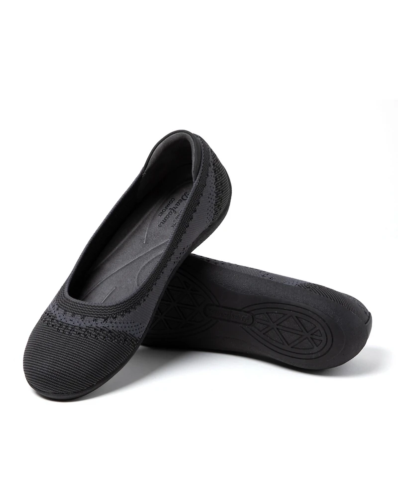 Dearfoams Women's Misty Ballet Flat Lightweight Slip Ons