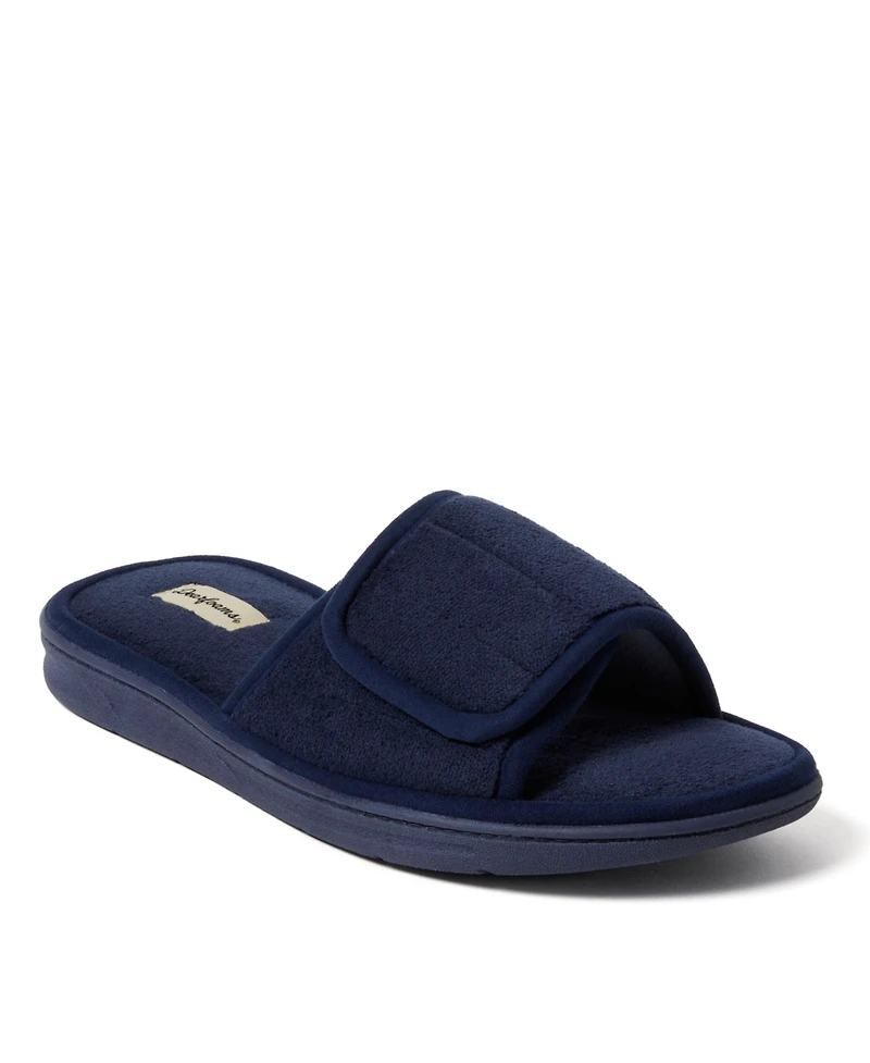 Dearfoams Men's Collin Terry Adjustable Shower Slide House Slipper