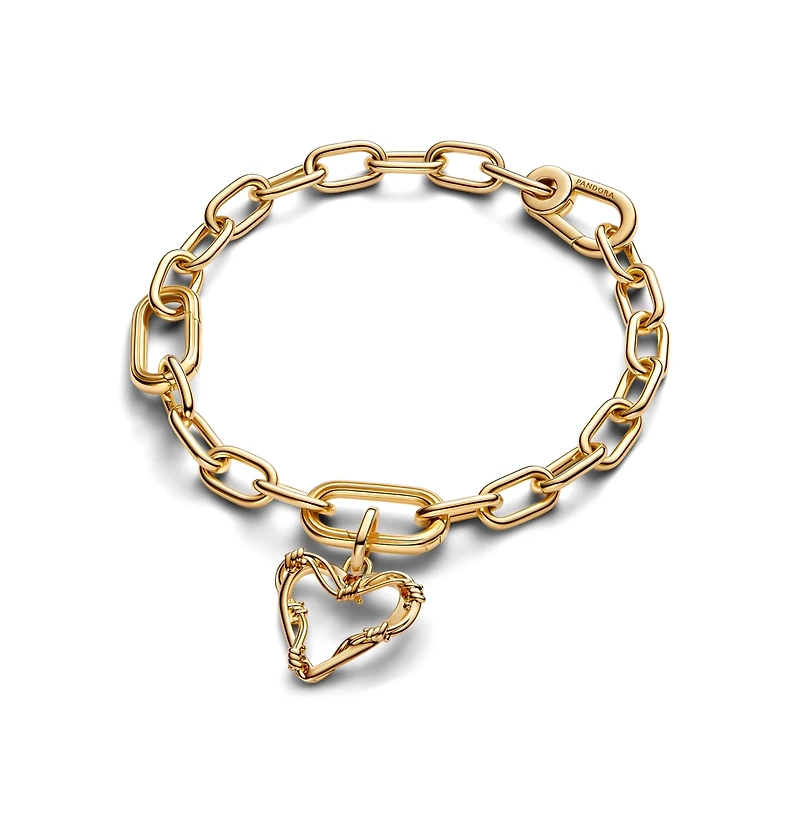 Pandora 14K Gold Plated Wire Heart Dangle Charms
