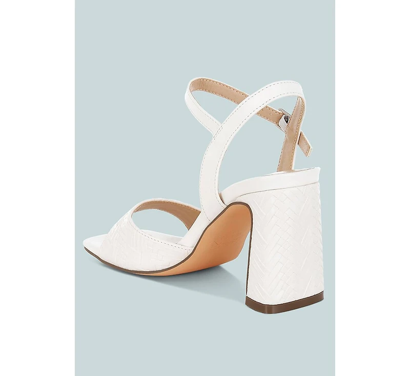 Elana Textured Faux Leather Heels