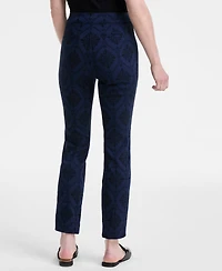 Jm Collection Women's Printed Jacquard Pull-On Pants, Exclusively at Macy's