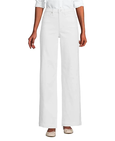 Lands' End Women's Tall High Rise Wide Leg Denim Jeans