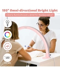 Byootique Nail Desk Lamp Half Moon Light 3360LM 48W Nail Tech Lamp Lash Light Adjustable Manicure Beauty Salon Home Spa