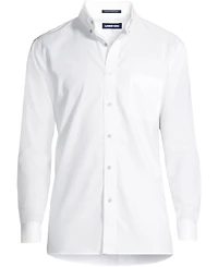 Lands' End Big & Tall Tailored Fit No Iron Solid Supima Cotton Oxford Dress Shirt