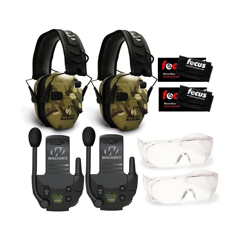 Walkers Razor Muffs (MultiCam Camo Tan, 2-Pack) Walkie Talkies and Glasses