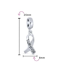 Bling Jewelry Breast Cancer Survivor Hope Dangle Charm Bead - Sterling Silver Symbolic Jewelry