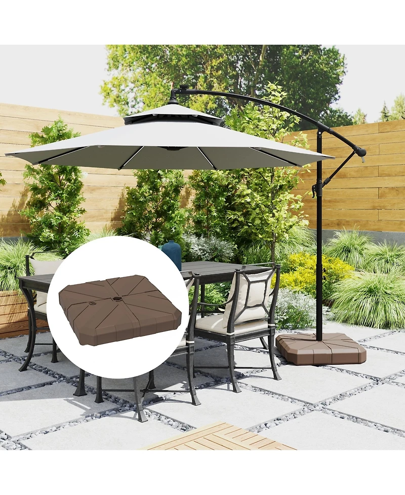 Outsunny Offset Umbrella Base, /Water Filled Umbrella Sd,
