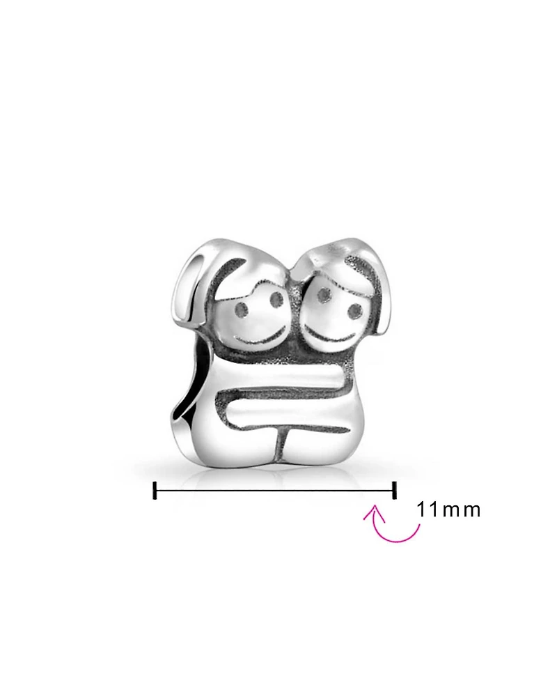 Bling Jewelry Bff Best Hugging Friends Forever Charm Bead Sterling Silver Bracelet